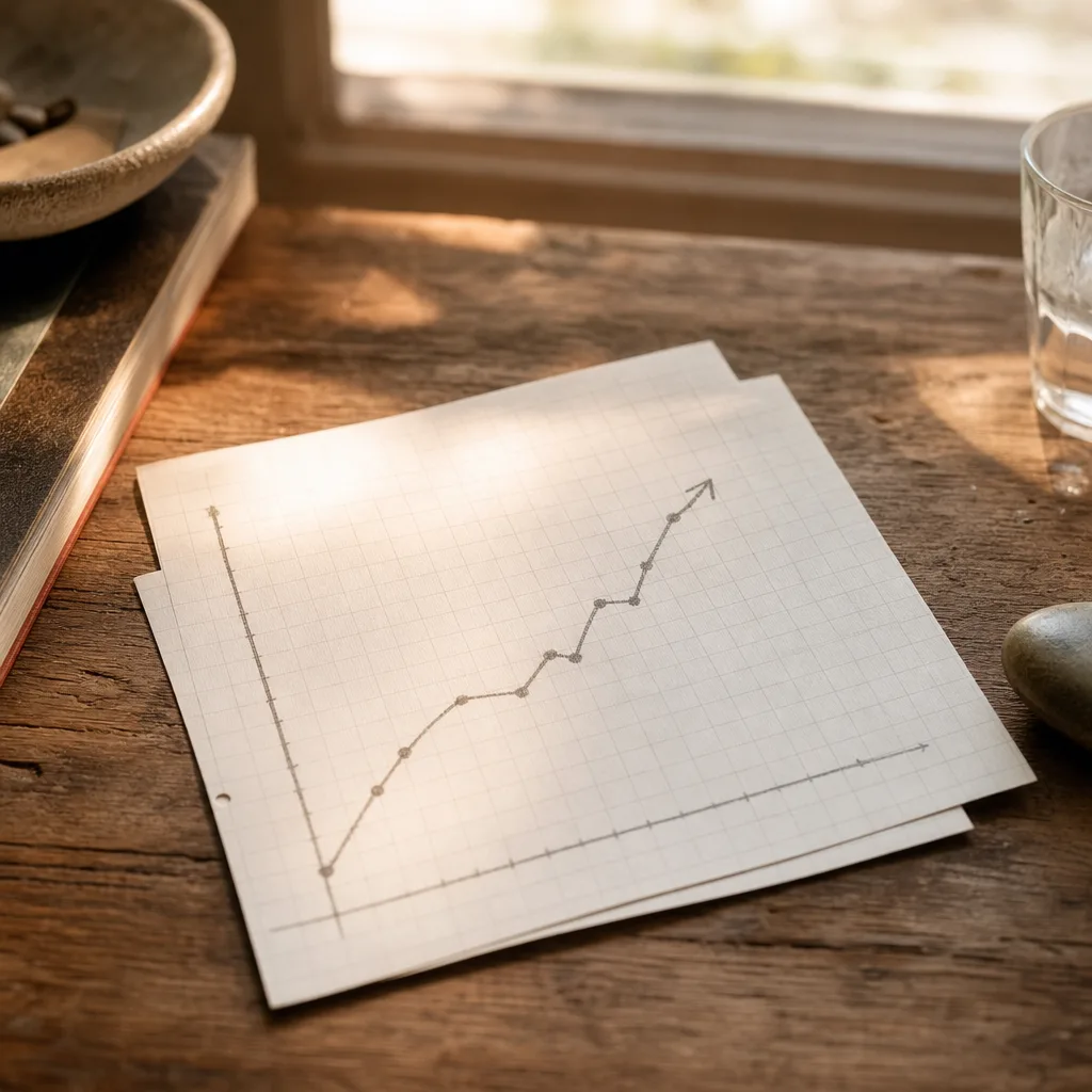 A hand-drawn grid chart on graph paper