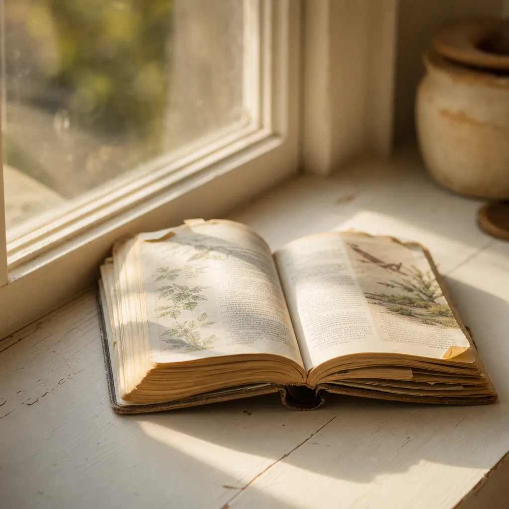 A well-thumbed pocket field guide open to a dog-eared page