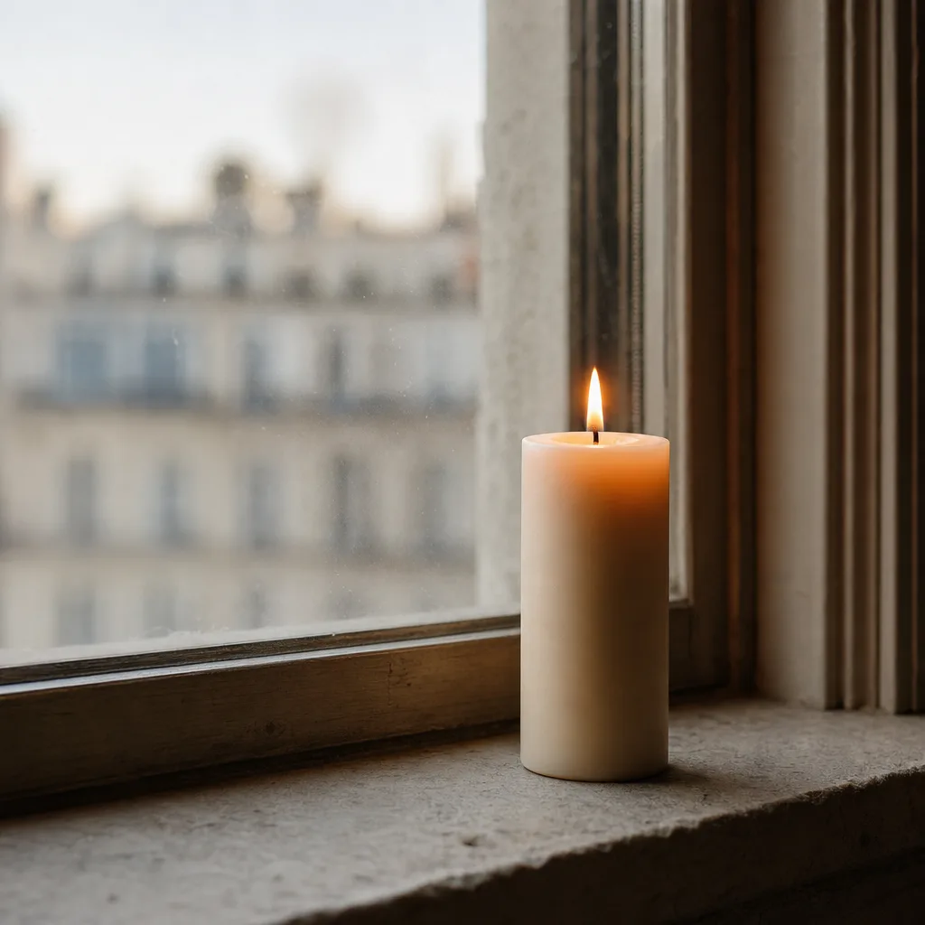 A single upright candle
