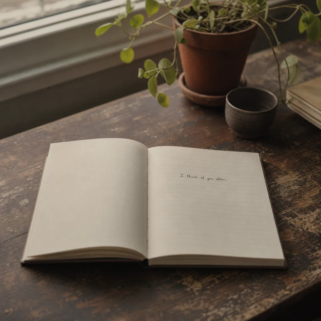 An open field journal lying flat